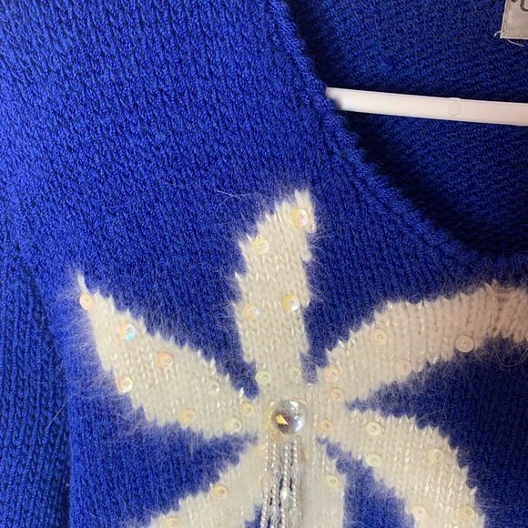 vintage Christine sweater beaded sequined shoulder pads M - Picture 6 of 10